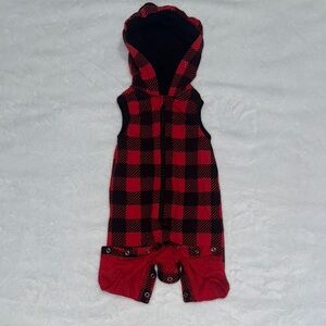 Wonder Nation Red and Black Plaid Bodysuit